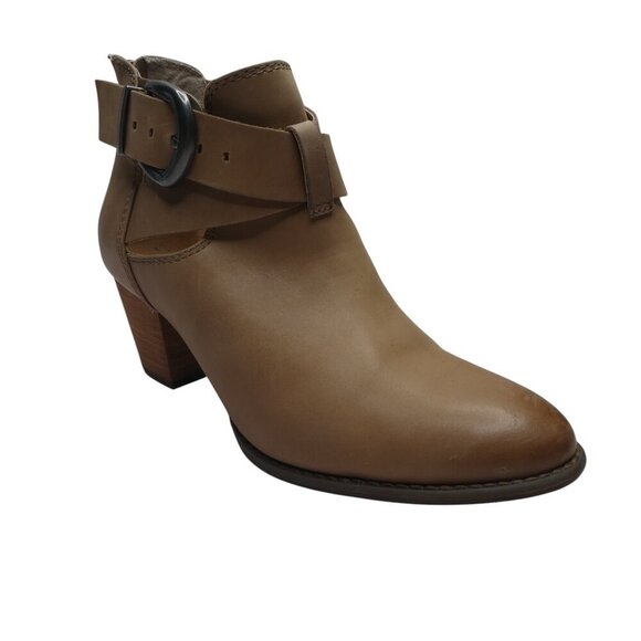 Vionic Rory Brown Leather Heeled Ankle Boots Womens 7 - Picture 1 of 14